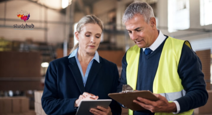 Activities coordinator supervising arts and crafts session for elderly residents in a care home.