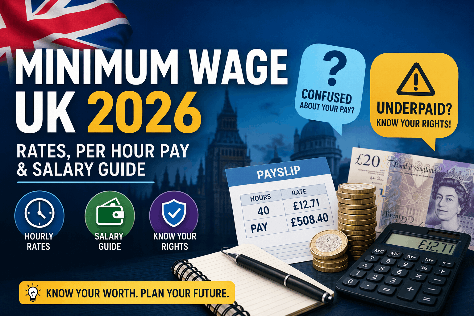 Minimum Wage UK 2026: Rates, Per Hour Pay and Salary Guide